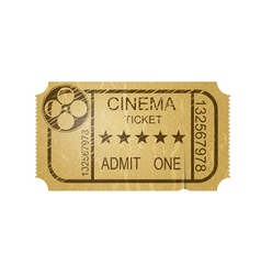 Vintage cinema ticket with grunge vector image