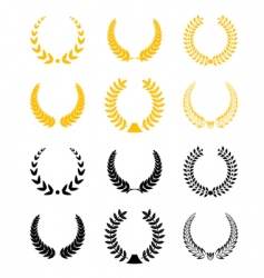 Set of laurel wreaths vector image