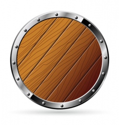 Wooden shield vector image