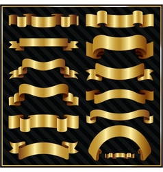 Decorative ornate gold ribbons vector image