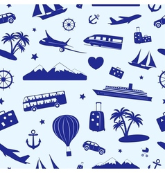 Seamless monochrome pattern on travel and tourism vector image