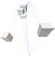 Gift boxes in two-point perspective vector image