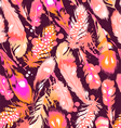 Beautiful orange and pink feathers vector image