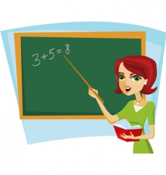 School teacher at blackboard vector image