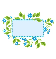 Light blue frame with flora vector image