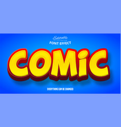 Comic text editable font effect Royalty Free Vector Image