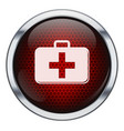 Red honeycomb medkit icon vector image