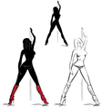 Silhouette of girl vector image
