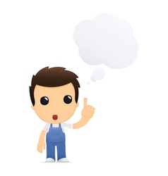 Funny cartoon mechanic vector image