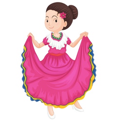 Female Traditional Mexcian Dress vector image
