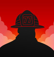 Red Fireman Silhouette vector image