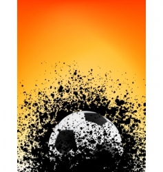 Football grunge poster orange light vector image