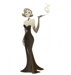Smoking babe vector image