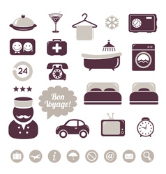 Hotel icons set vector image