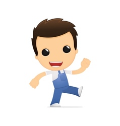 Funny cartoon mechanic vector image