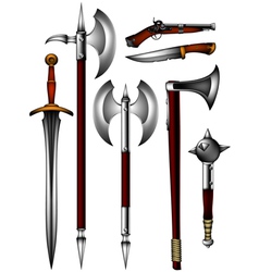 Set of ancient weapon vector image