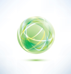 Green glass ball vector image