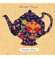 Floral Teapot vector image