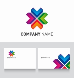 Logo colored and business card template vector image