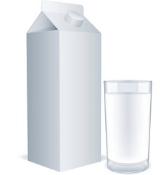 Blank milk carton vector image