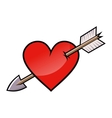 Red heart with arrow vector image