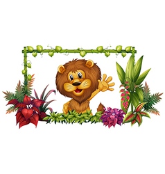 A lion in a colorful frame vector image