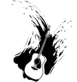 Grunge guitar paint splash Grunge guitar paint splash vector image