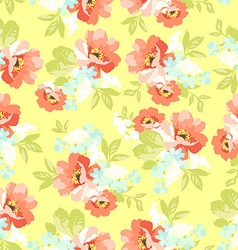 Floral seamless pattern with pink flowers vector image