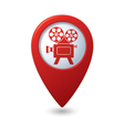 Map pointer with cinema icon vector image