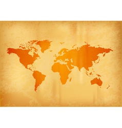 Map of the world on the old paper vector image