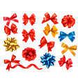 Satin gift bows and ribbons vector image