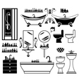 Set of black icons of bathroom vector image