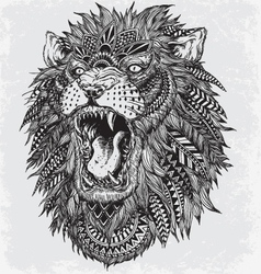 Hand Drawn Abstract Lion vector image