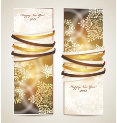 Greeting cards with ribbons vector image