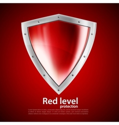 Bright red shield vector image
