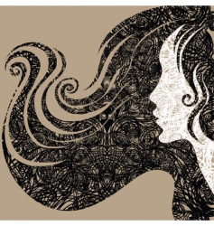 Grunge closeup decorative vintage woma vector image