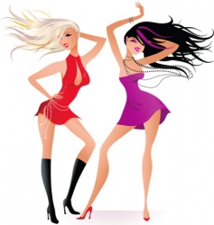 Sexy female dancers vector image