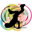 Breakdancer dancing on hand stand vector image