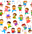 Cartoon kids pattern vector image