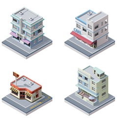 Isometric buildings set vector image