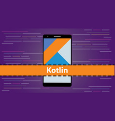 kotlin mobile application programming language vector image