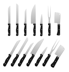 Set of kitchen knifes vector image