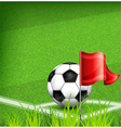 Green playing field ball red flag 10 v vector image