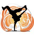 Breakdancer dancing on hand stand vector image