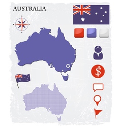 Australia map icons and buttons set vector image