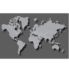 Political world map with shadow vector image