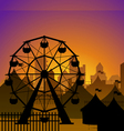 Ferris wheel and circus silhouette vector image
