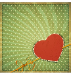 Vintage valentines hearts background vector image