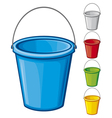 Colored bucket with handle vector image