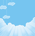 Cut sky cloud blue vector image